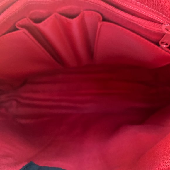 HOBO brand black leather shoulder or hand bag, gorgeous red lining, - Picture 4 of 5